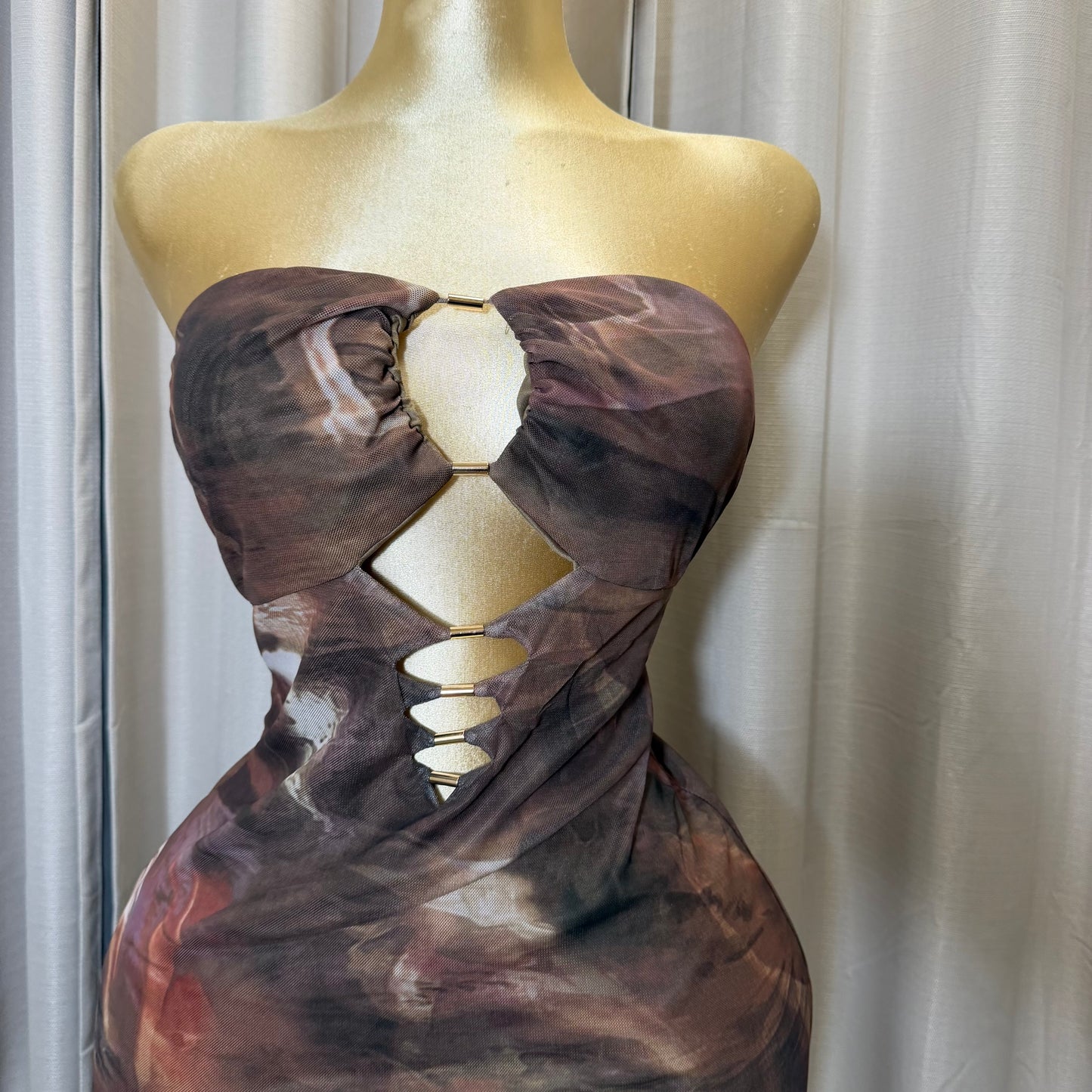 PL-Tube Mini Strapless dress-Multi Color