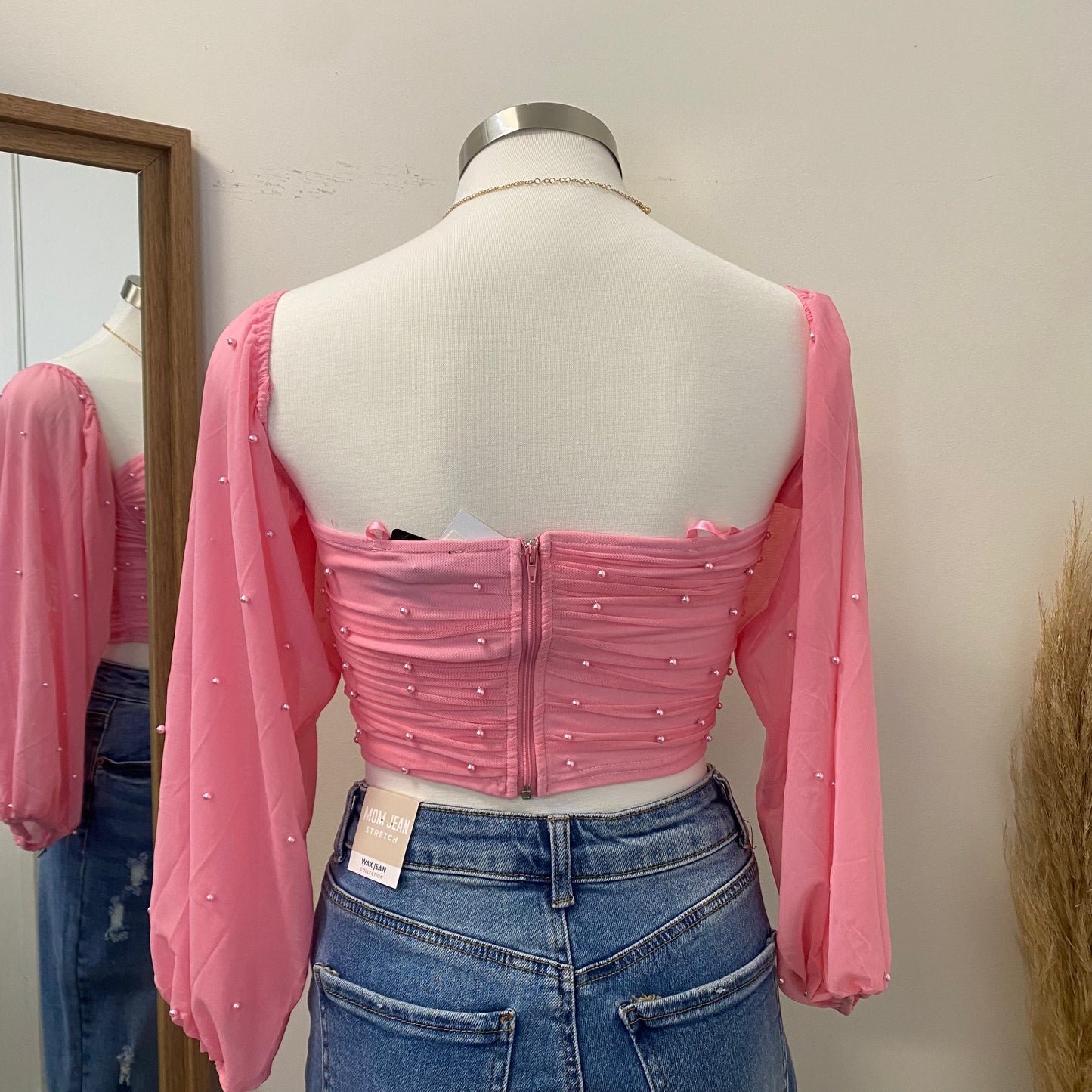 Naylea Crop Top-Pink