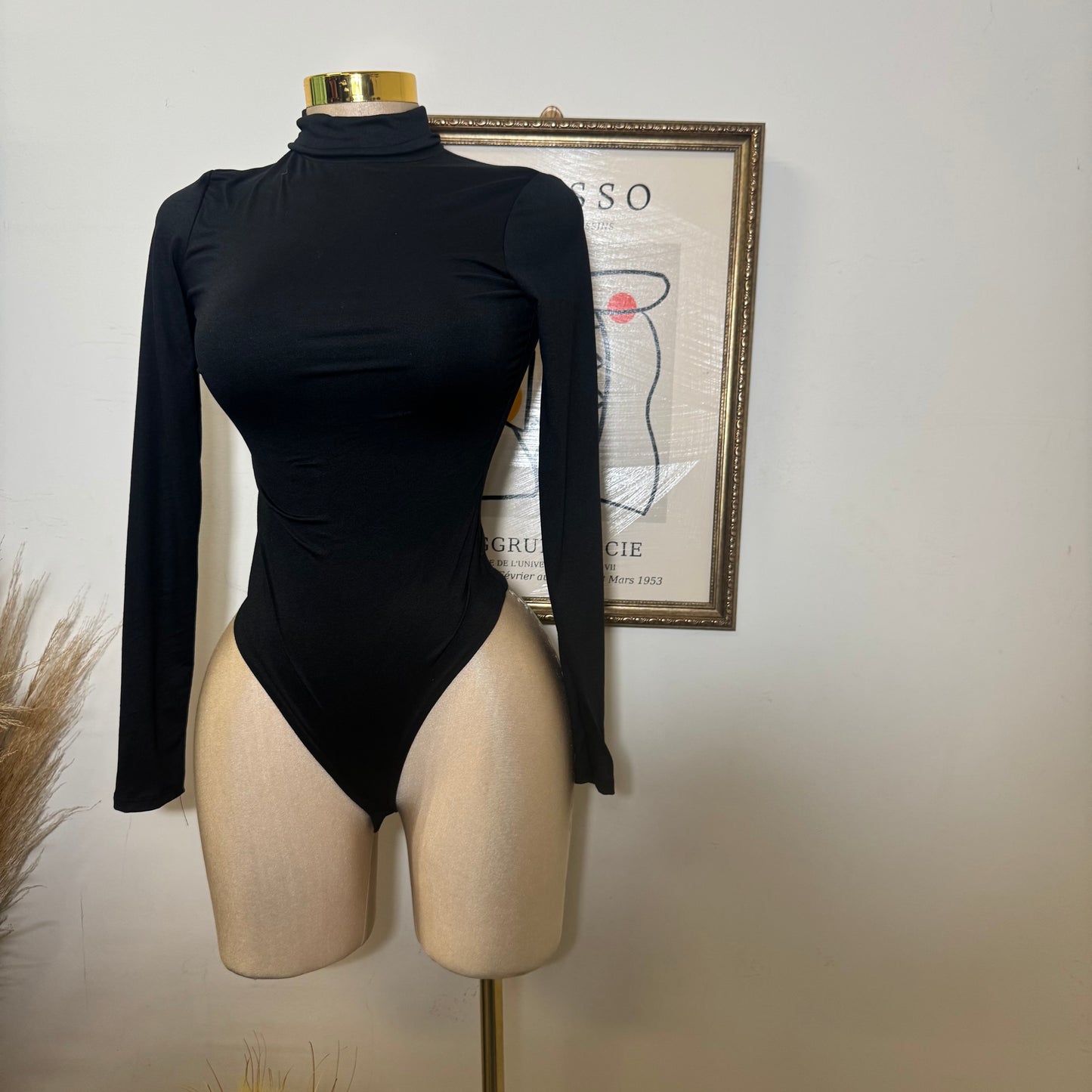 Long Sleeve Turtleneck bodysuit-Black