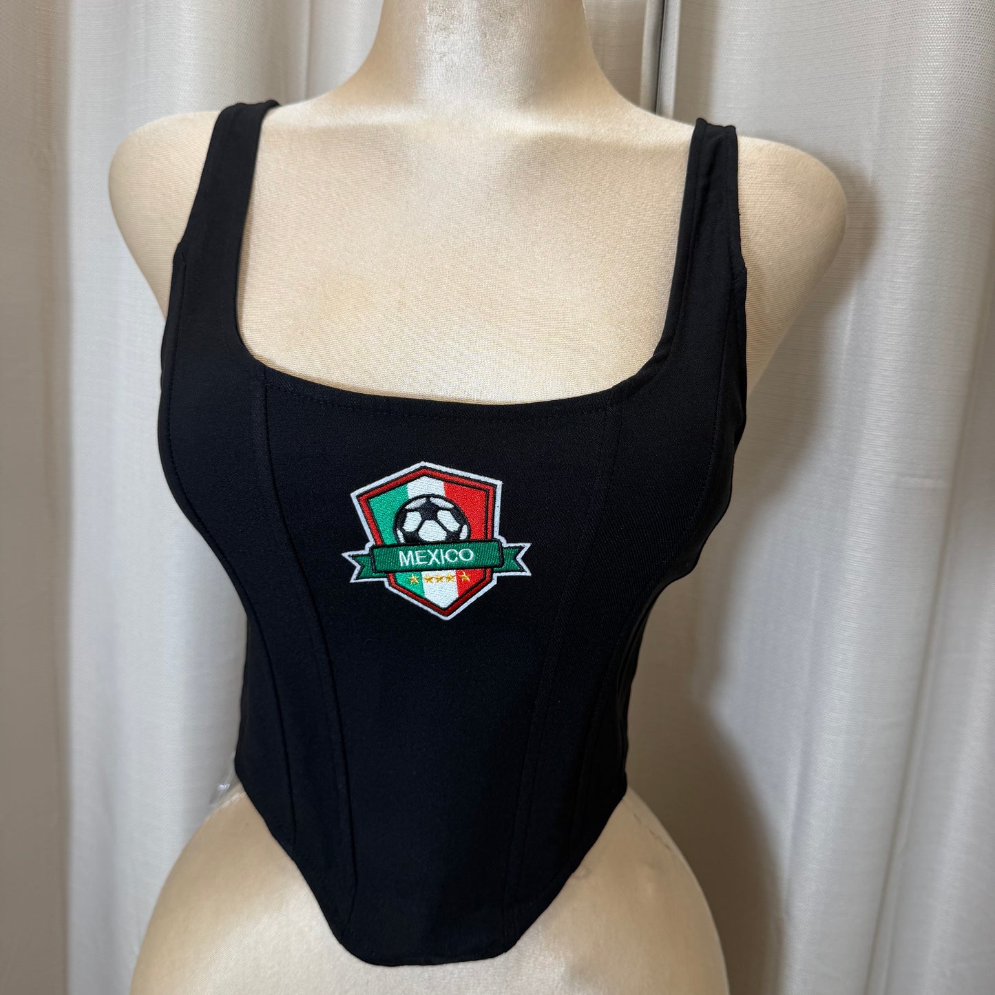 Mexico Stretch Top-Black