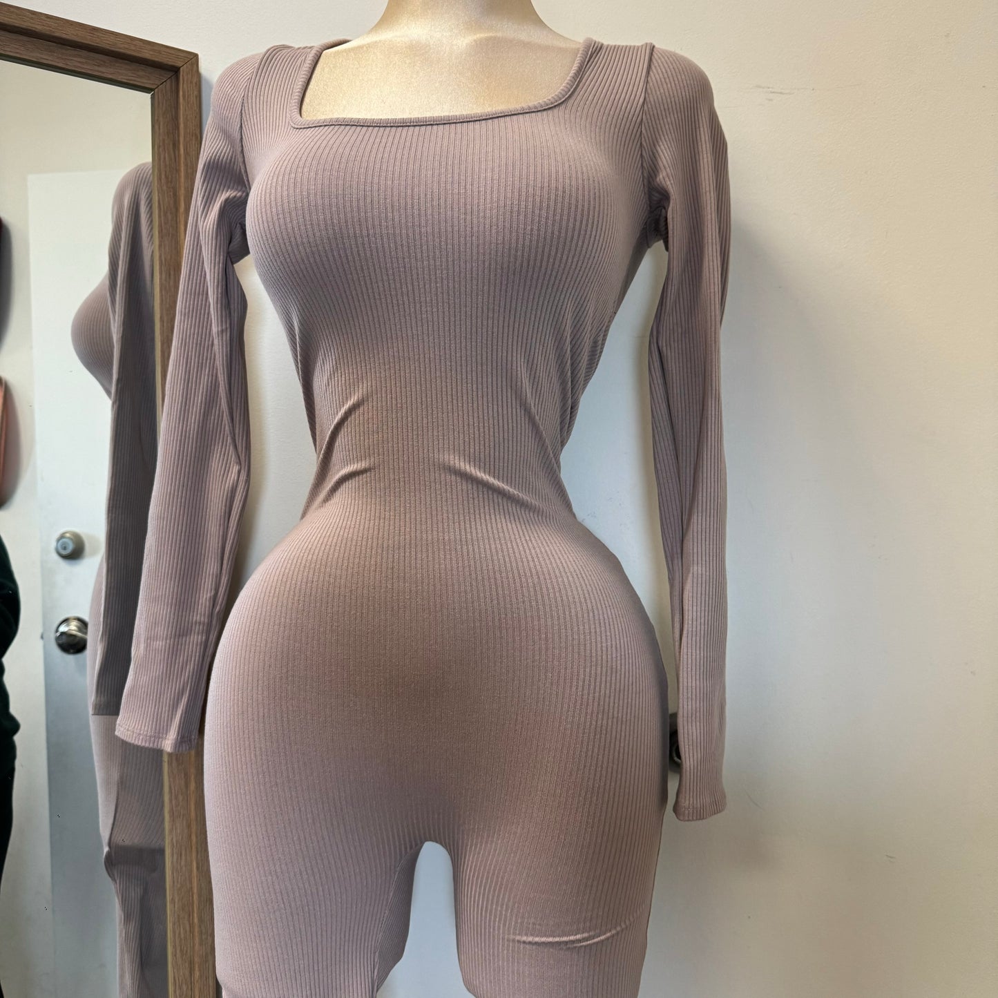 Azary Long Sleeve Jumpsuit-Dusty Rose