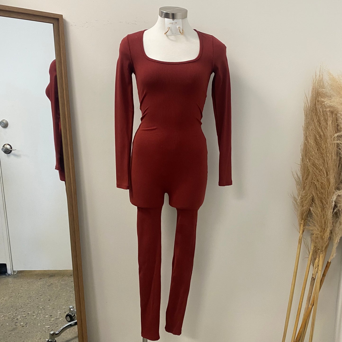 Azalyn Jumpsuit-Burgundy