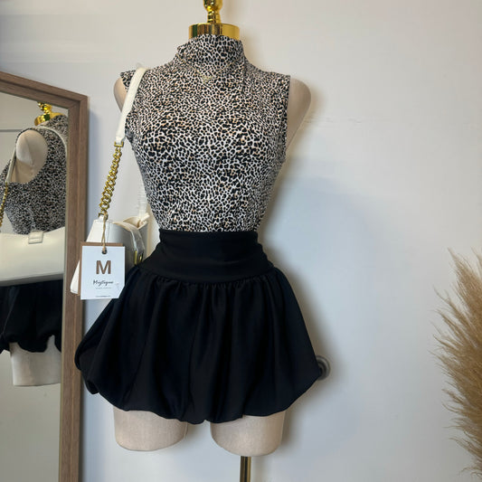 Bubble Mini Skirt -Black