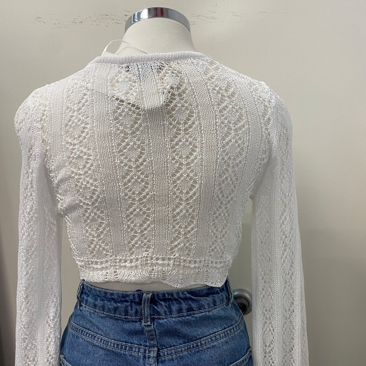 Siene Lace Crop Top-White