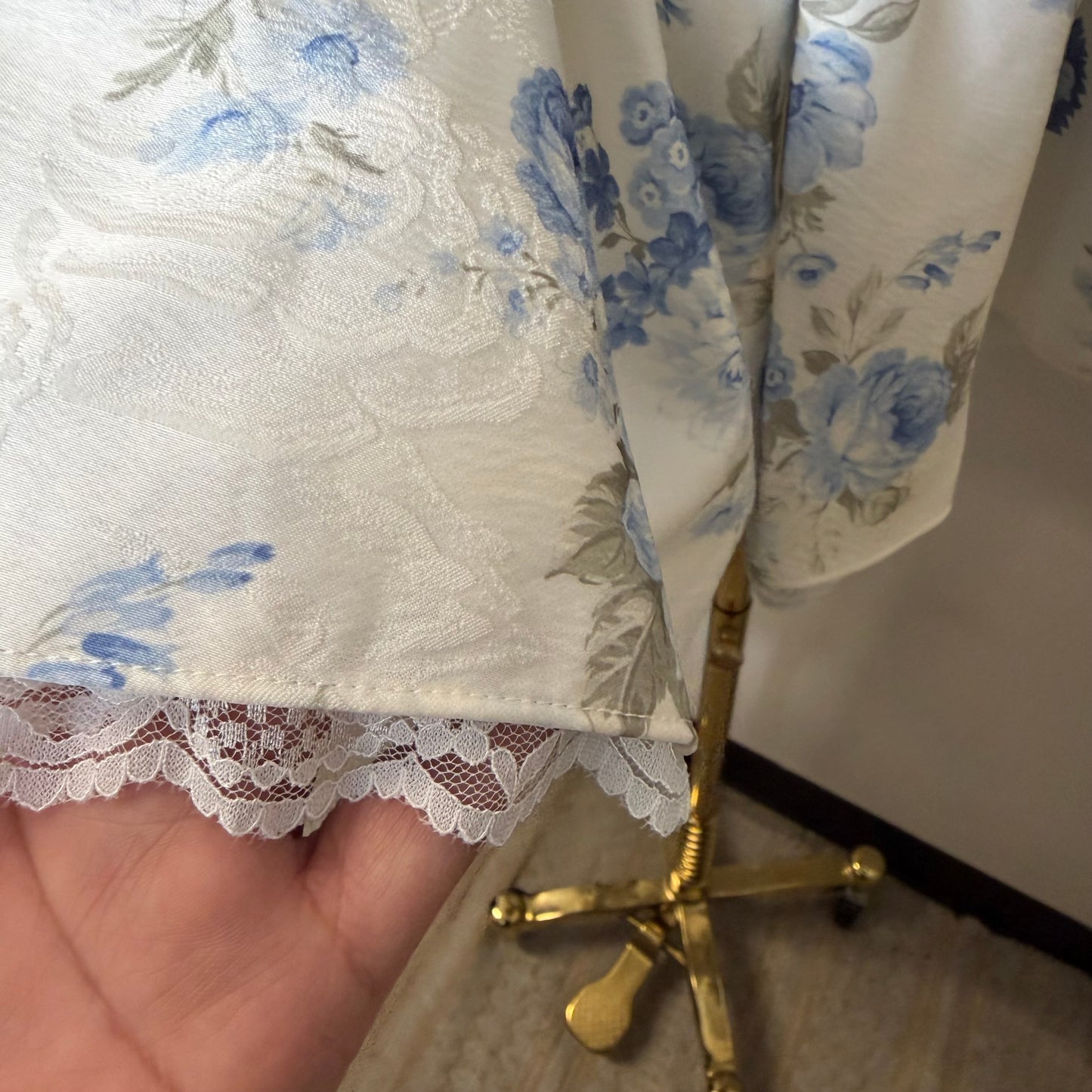 Corset Back Jacquard Mini Dress-Peach/Blue