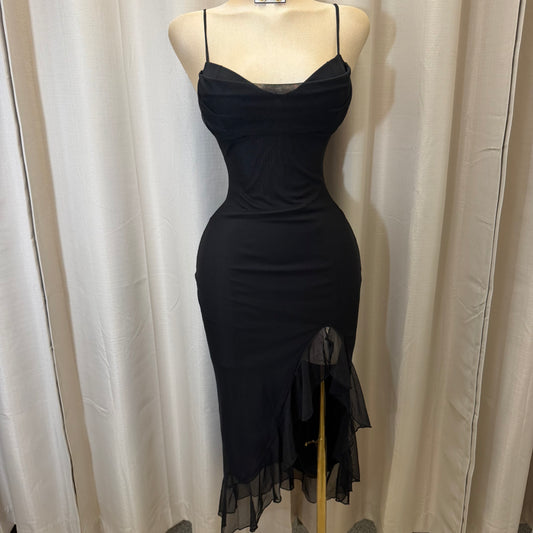 Mismaloya Mesh Dress-Black