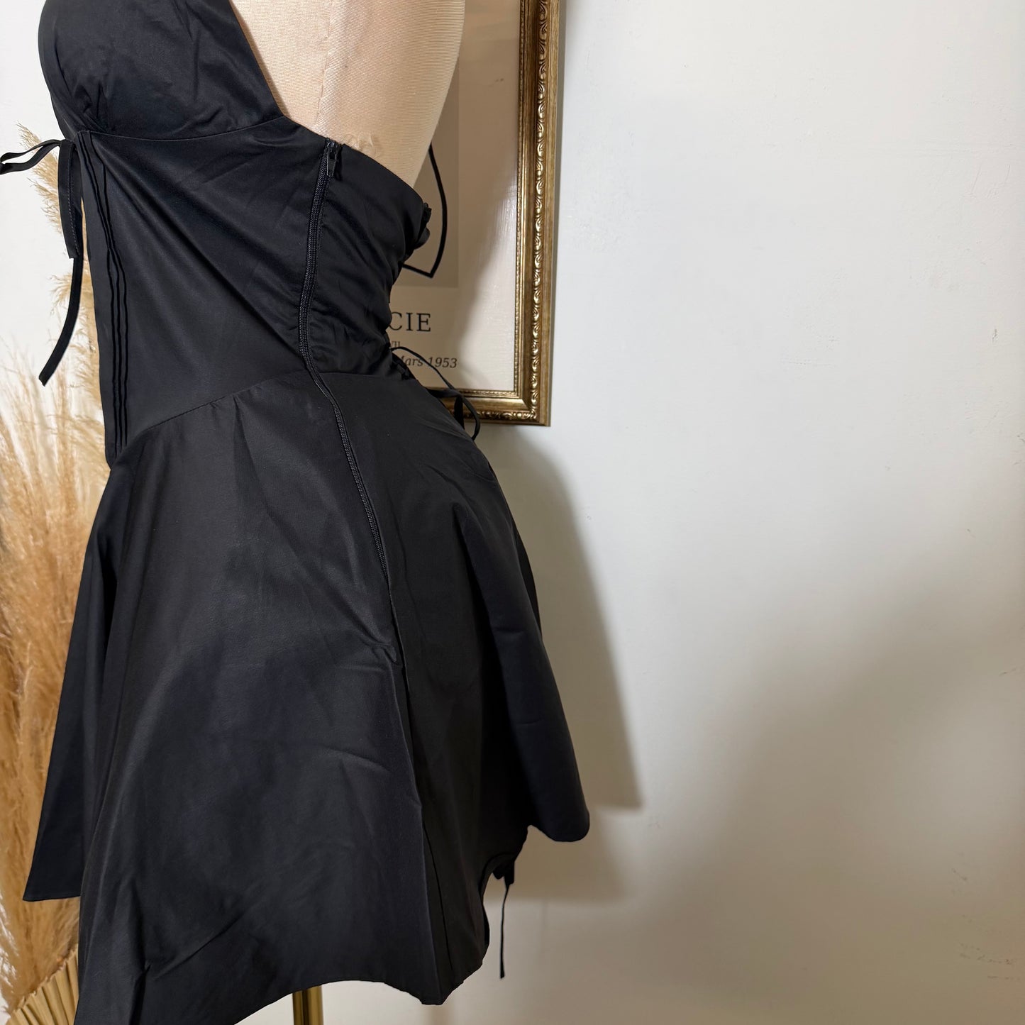 Angela Corset Halter Dress-Black