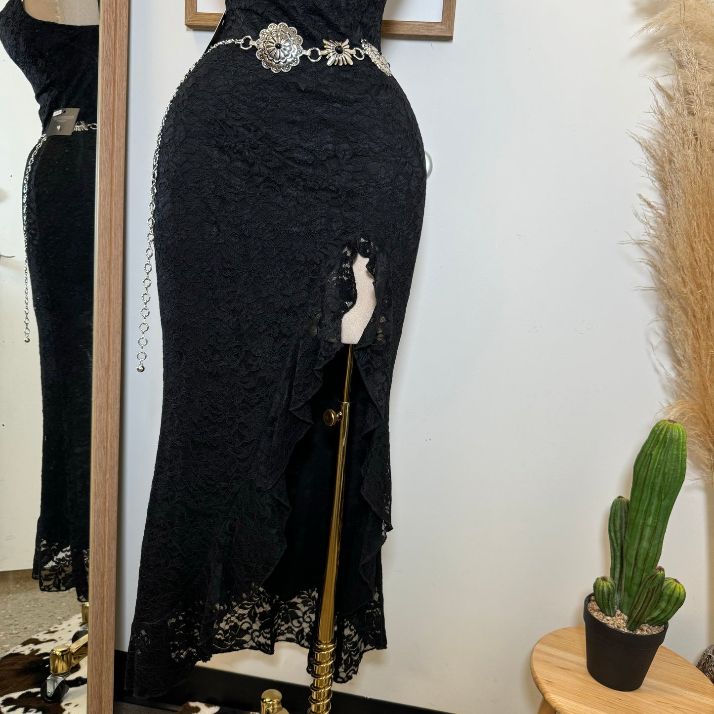 Corazón Mágico Lace Dress-Black