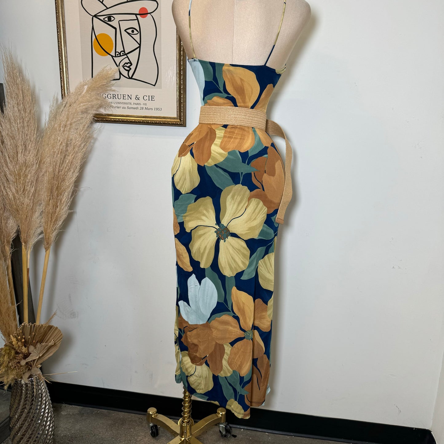 Lilo Maxi Dress-Blue/Yellow