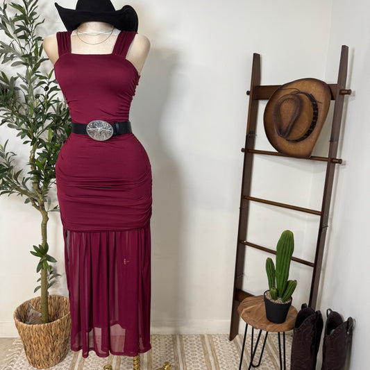 Ella Dress-Burgundy