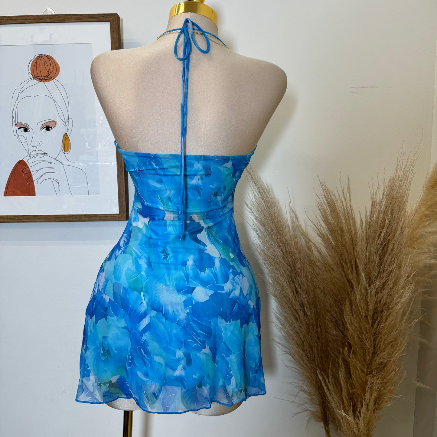 Ay Mama Mesh Dress-Blue