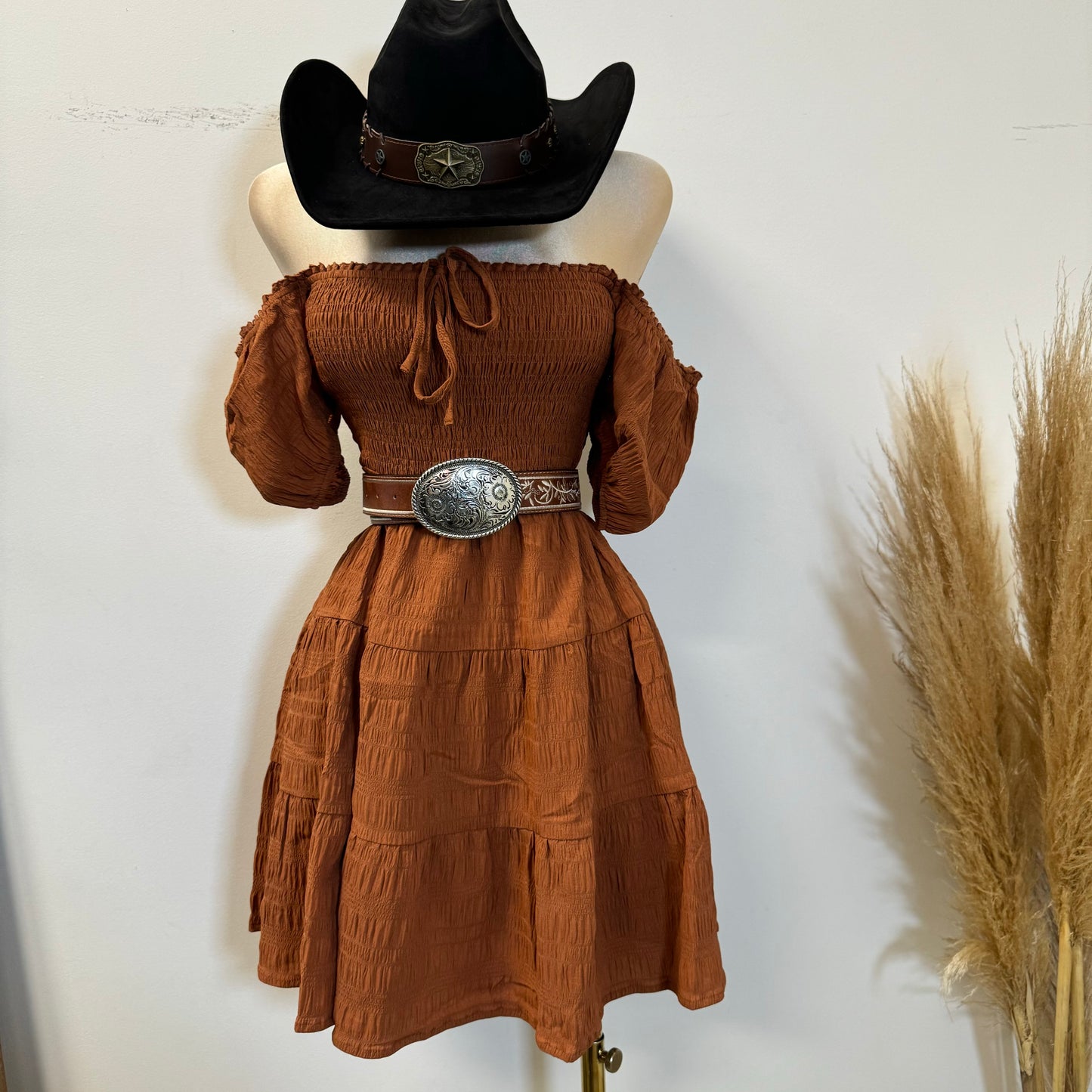 Vaquerita Dress-Rust