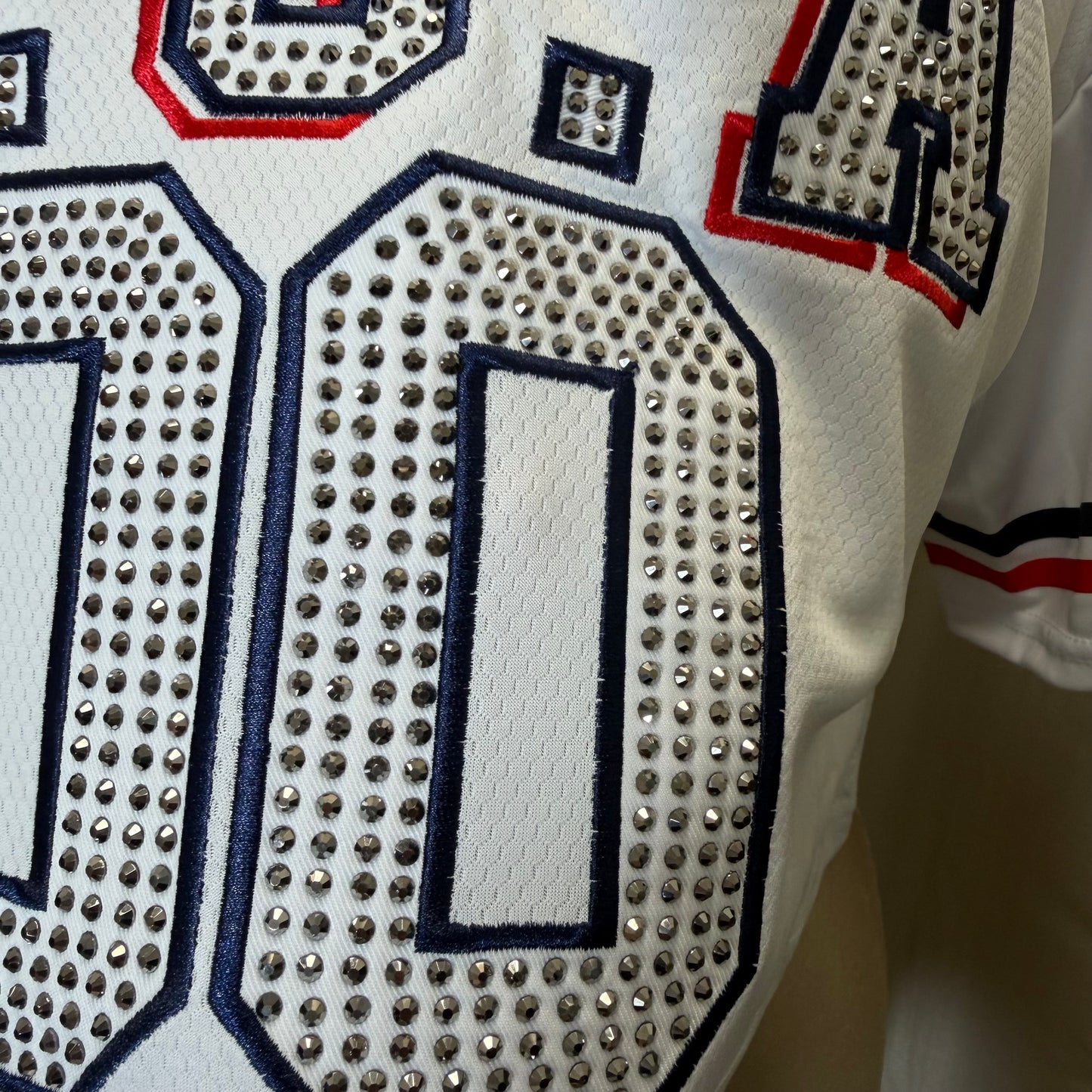 USA Rhinestone Crop Top -White