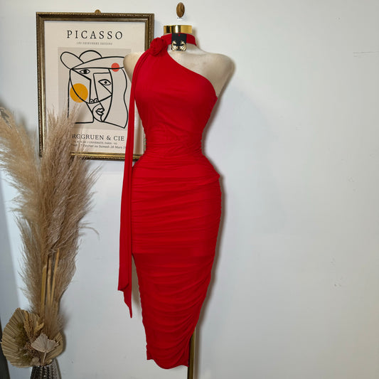Evonne Rose Dress-Red