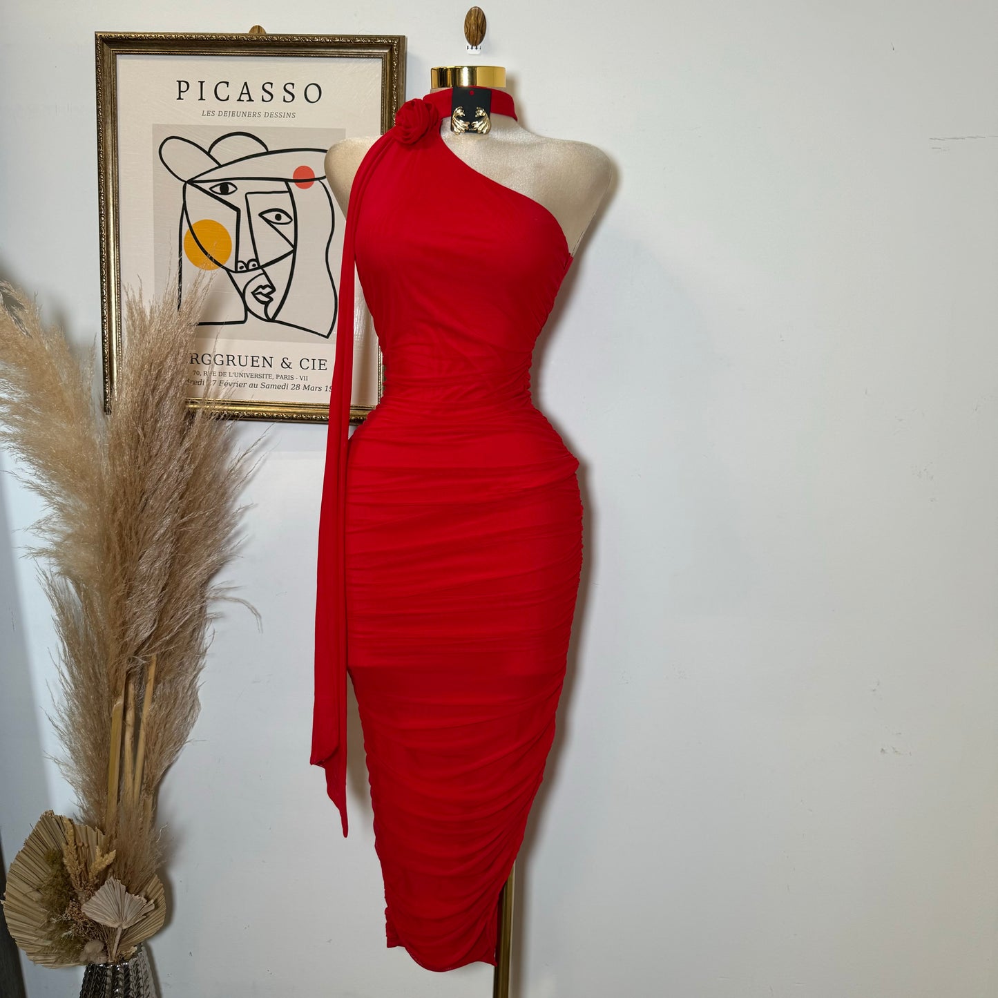 Evonne Rose Dress-Red