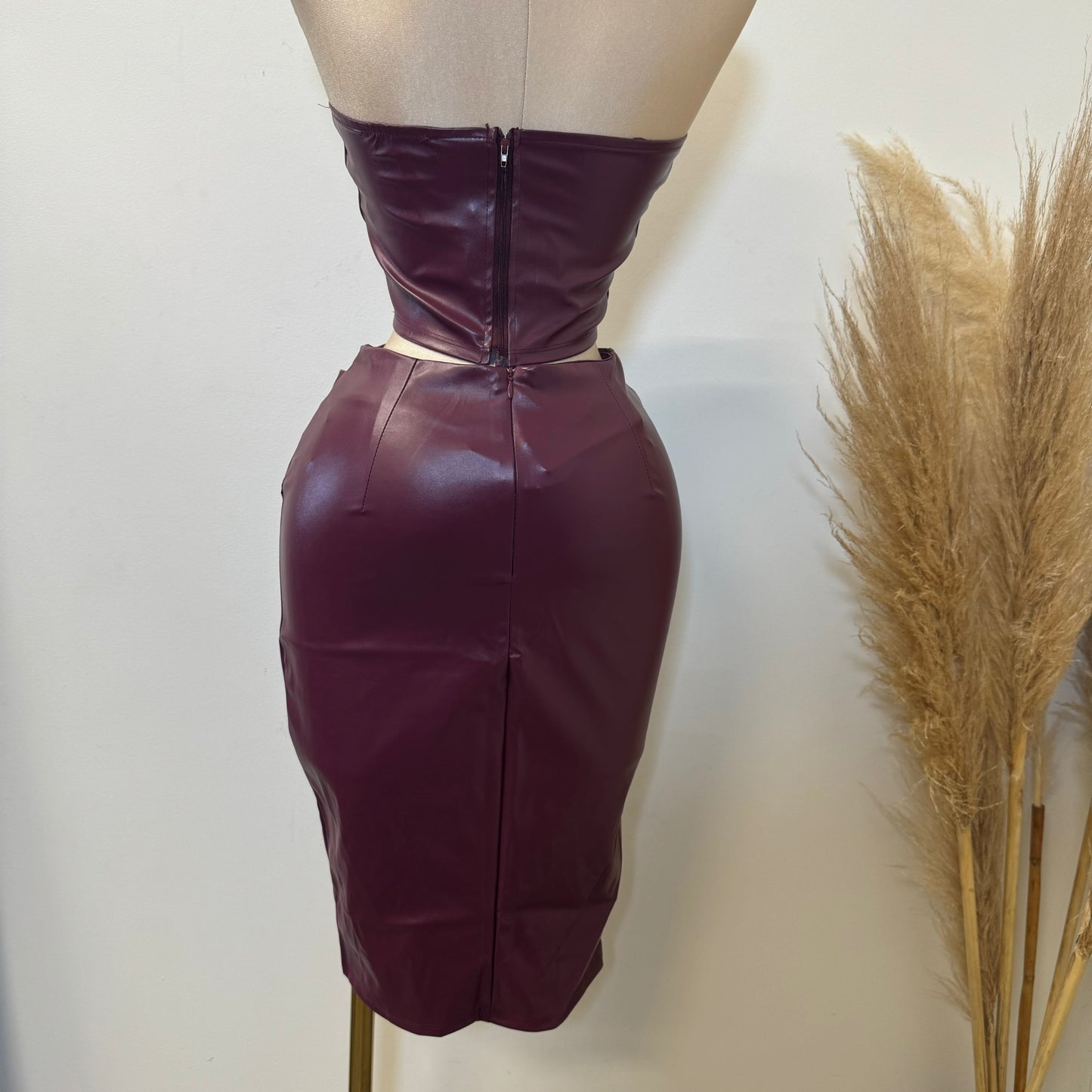 Cherry Lady Leather Set-Burgundy