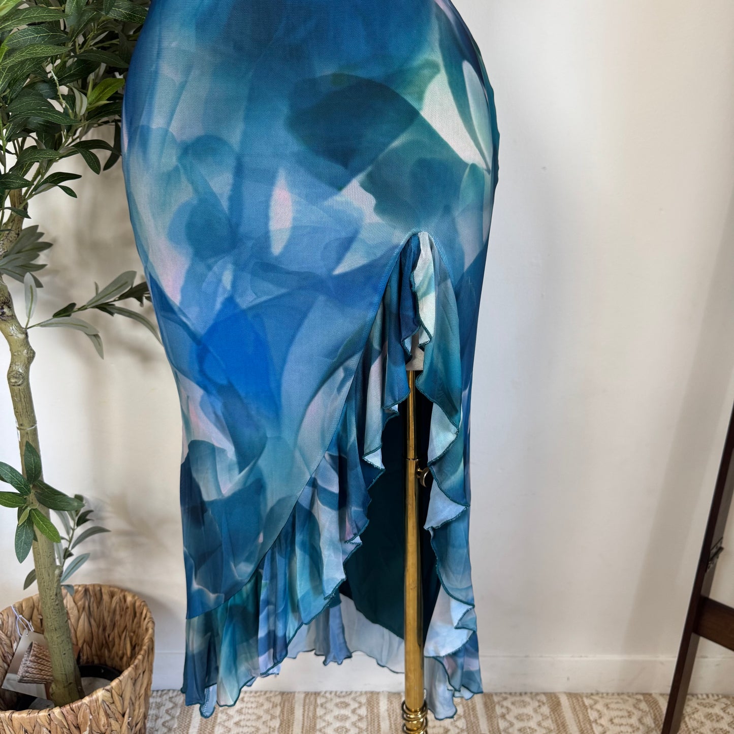 Karol Dress-Blue/Beige