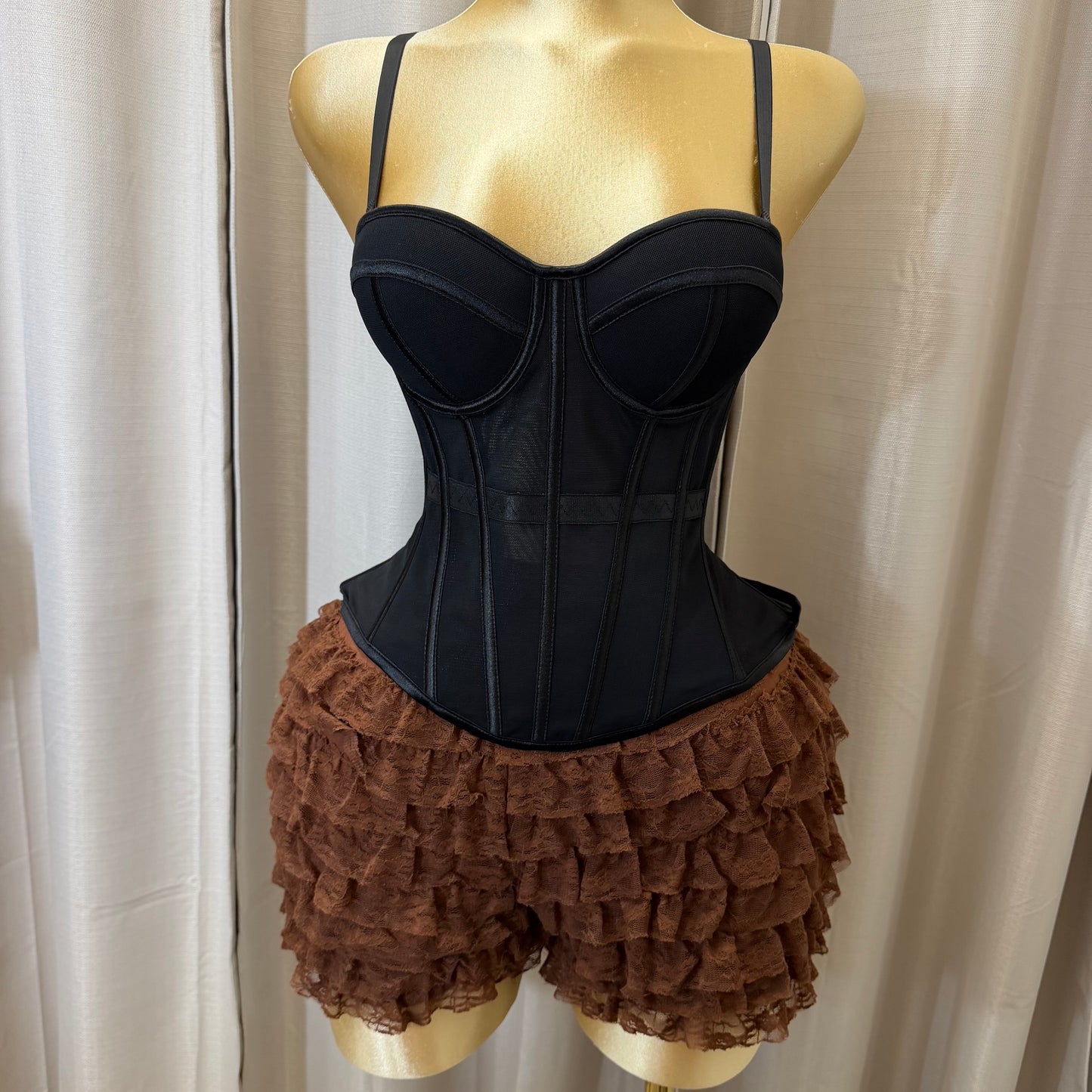 PL-Ruffle Shorts-Brown