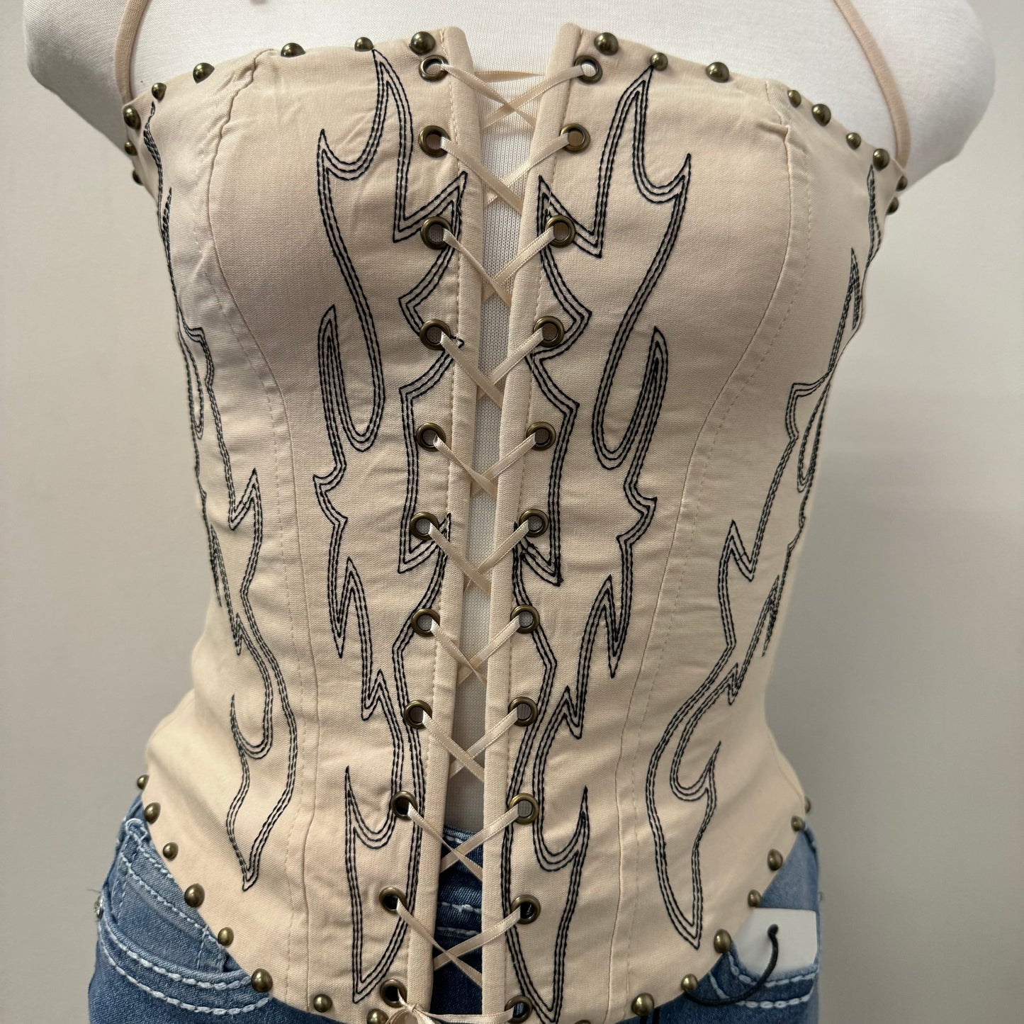 La Yaquesita Corset Top-Cream