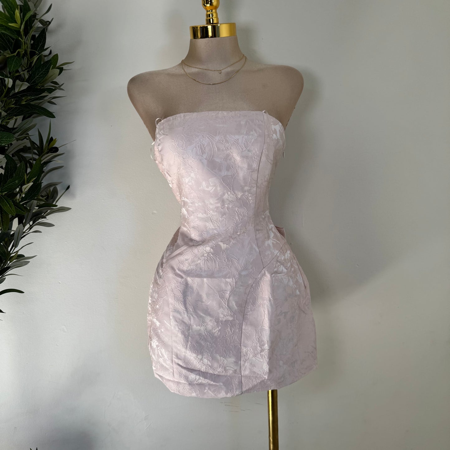 Bow Corset Dress-Baby Pink