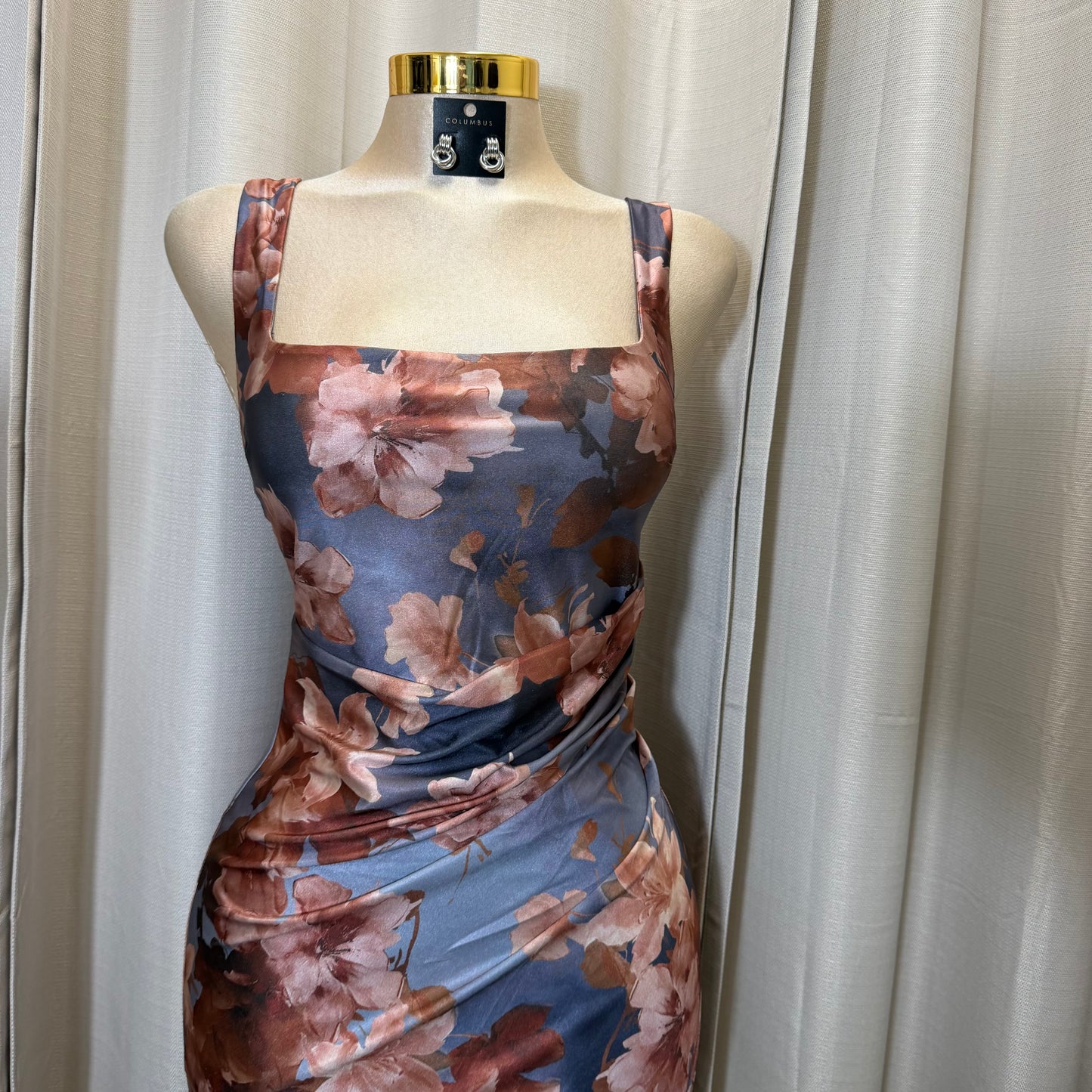Isabella Midi Dress-Grey