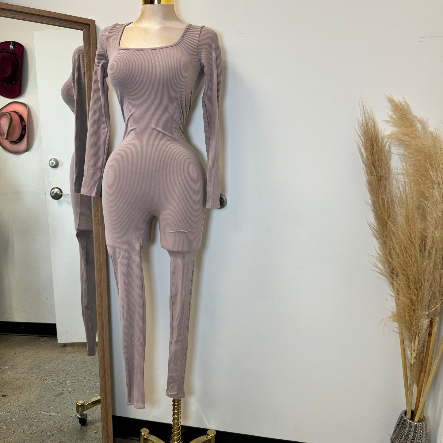 Azary Long Sleeve Jumpsuit-Dusty Rose