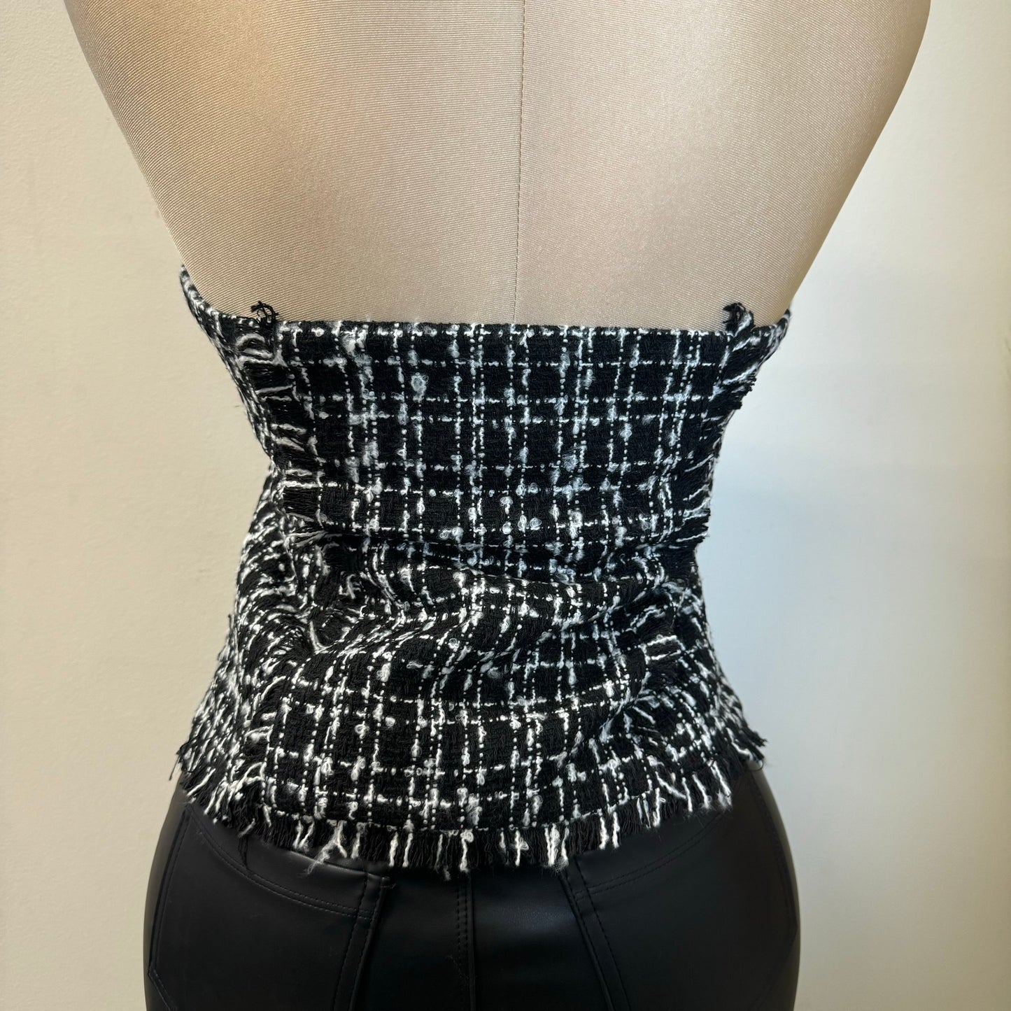 Tweed Tube Top-Black