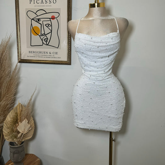 Sexy Pearl Dress-White