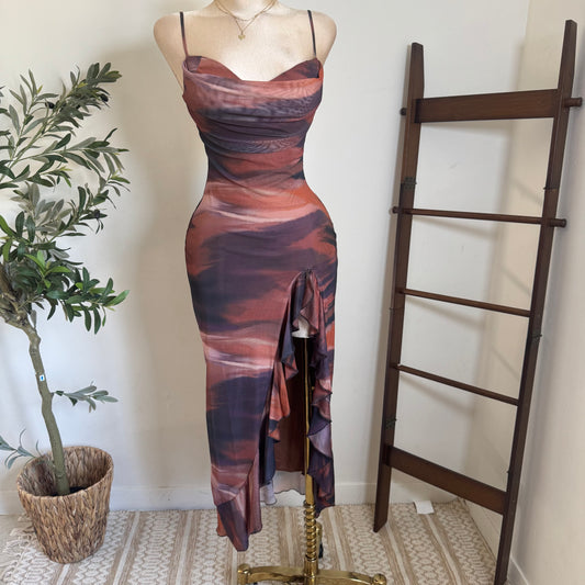 Mismaloya Dress-Multi Brown