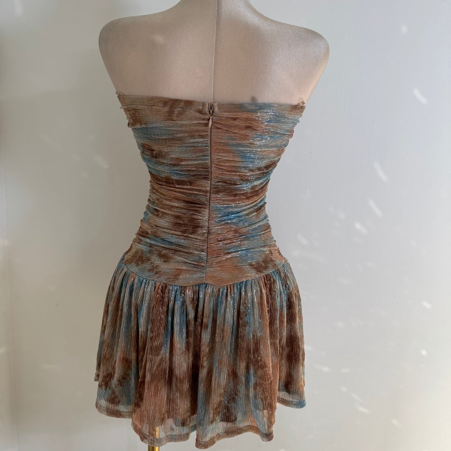Tube Ruching fit and Flare Mini Dress-Copper