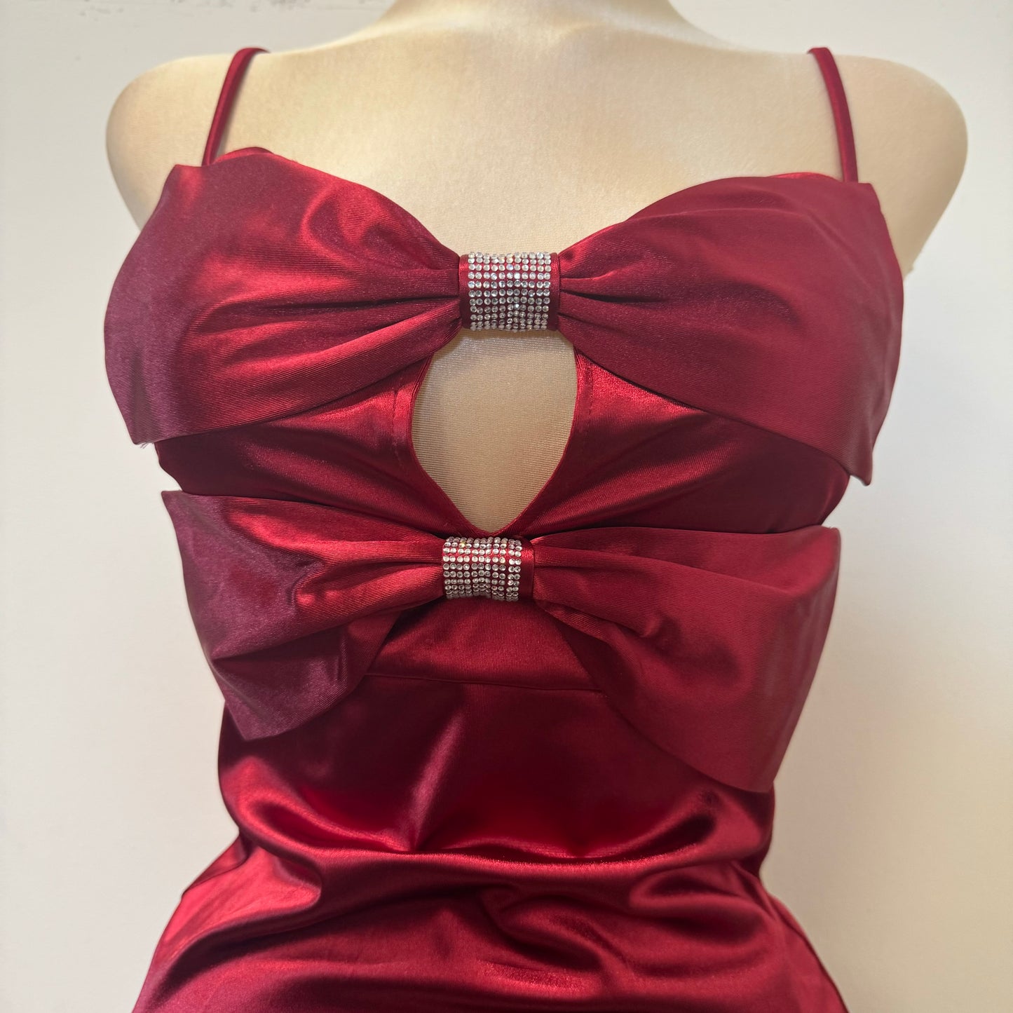 Holiday Satin Dress-Ruby