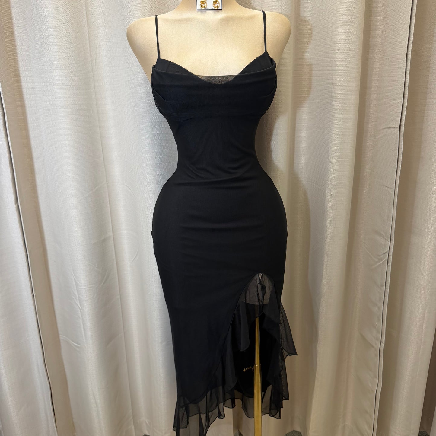 Mismaloya Mesh Dress-Black
