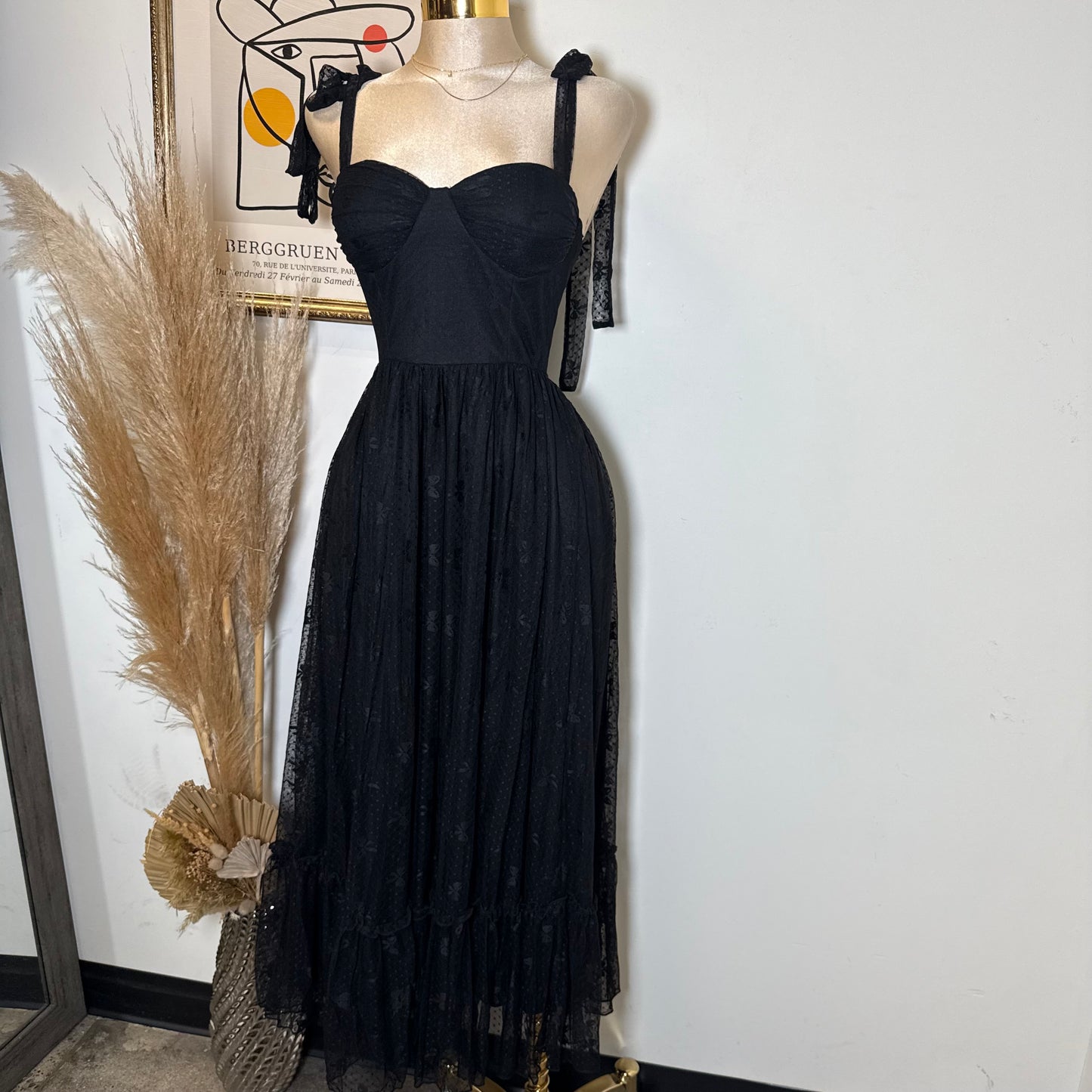 Bow Midi Dress-Black