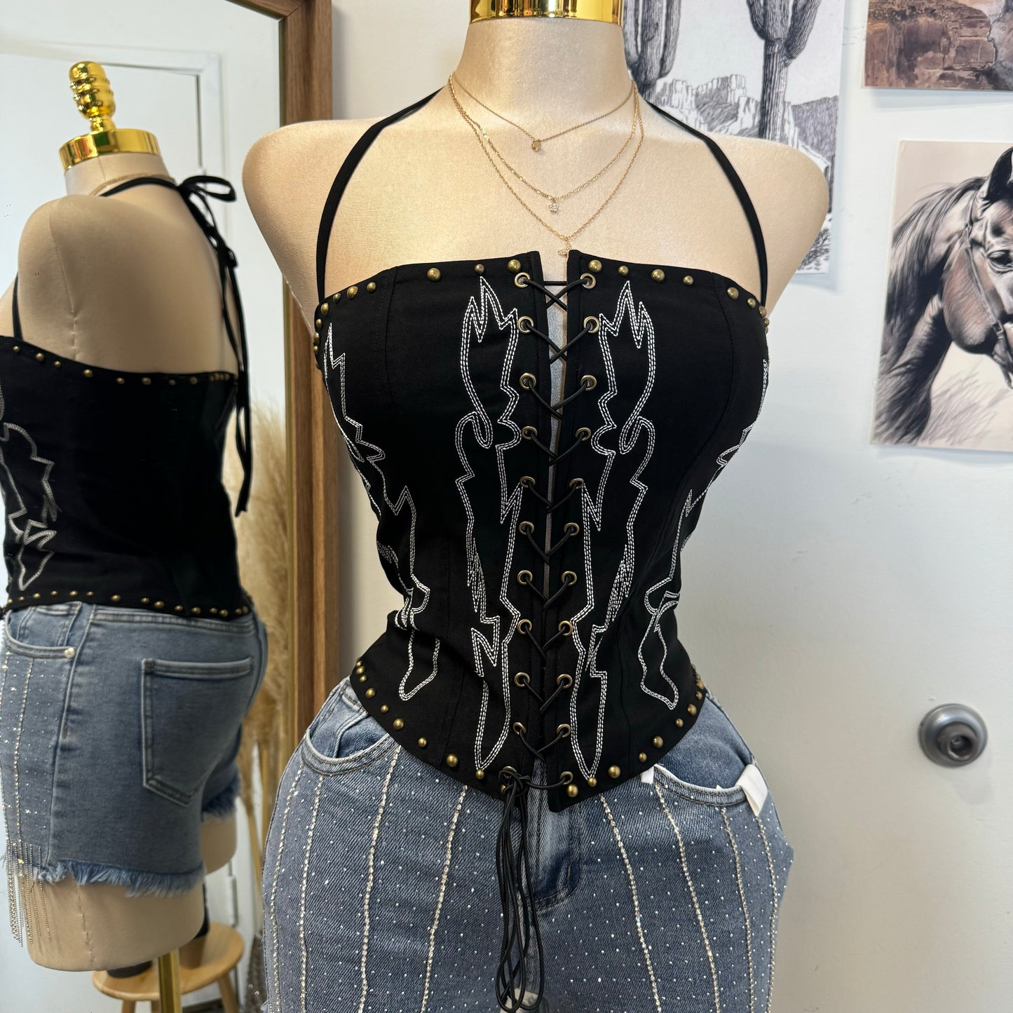 4218 Corset Top-Black