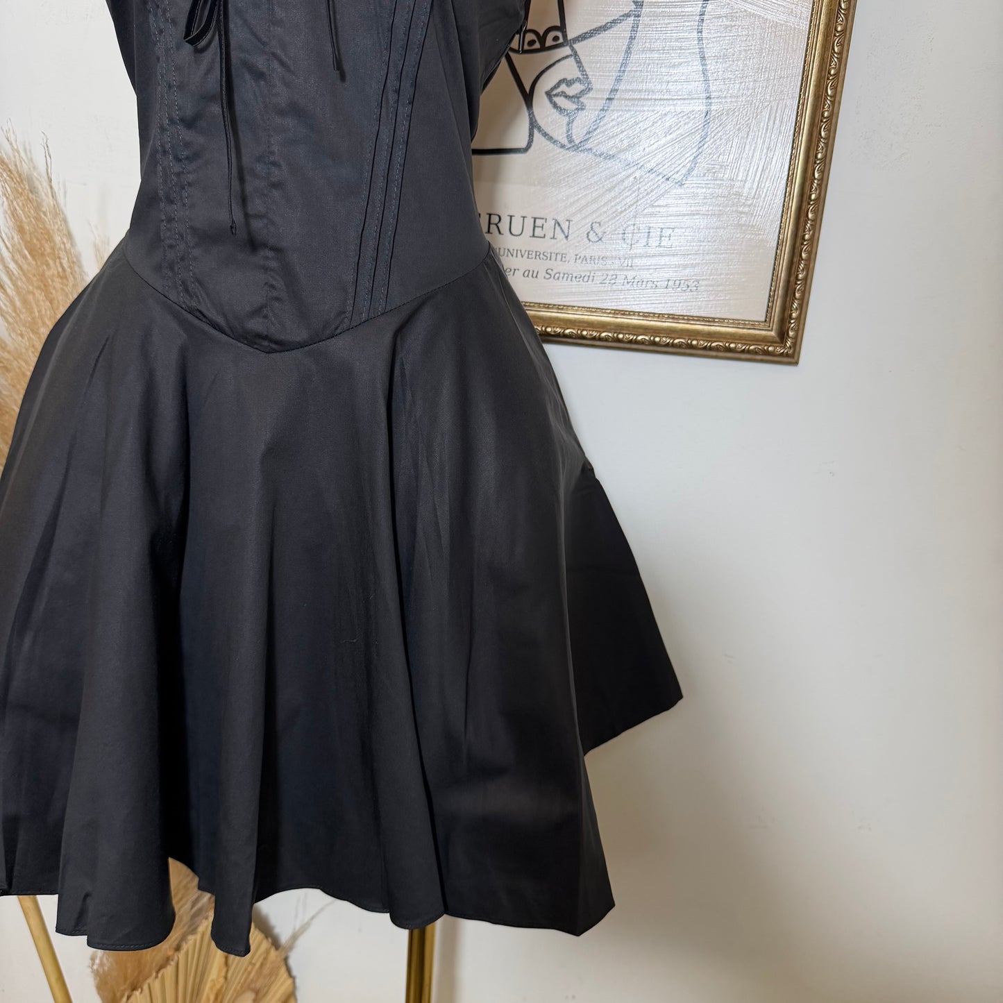 Angela Corset Halter Dress-Black