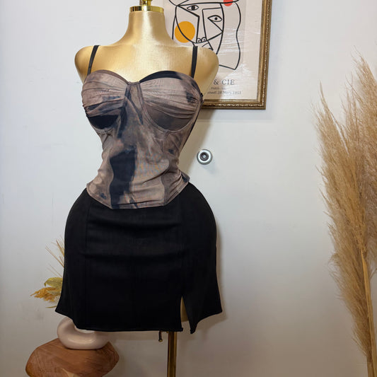 Bustier Corset Top PL-Black