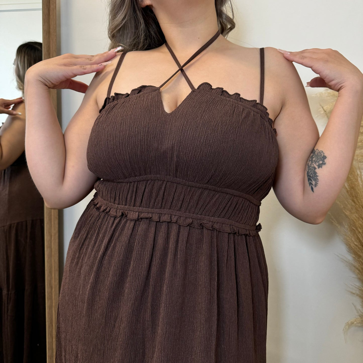 Diana Maxi Dress PL-Brown/Cafe