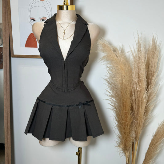 Revolu Skirt Set-Brown