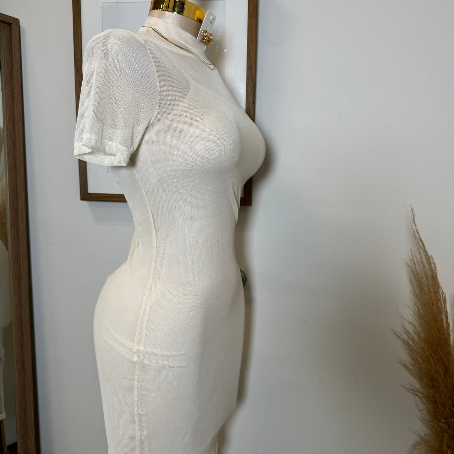 Mar Mesh Dress -Cream