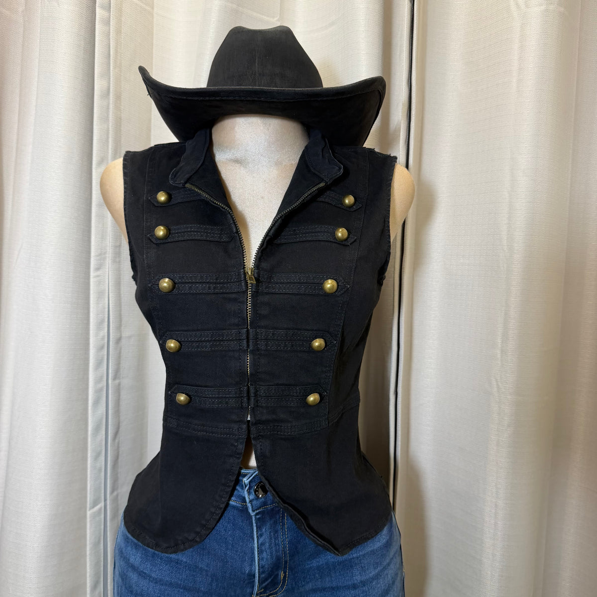 Napoleon Denim Vest-Black