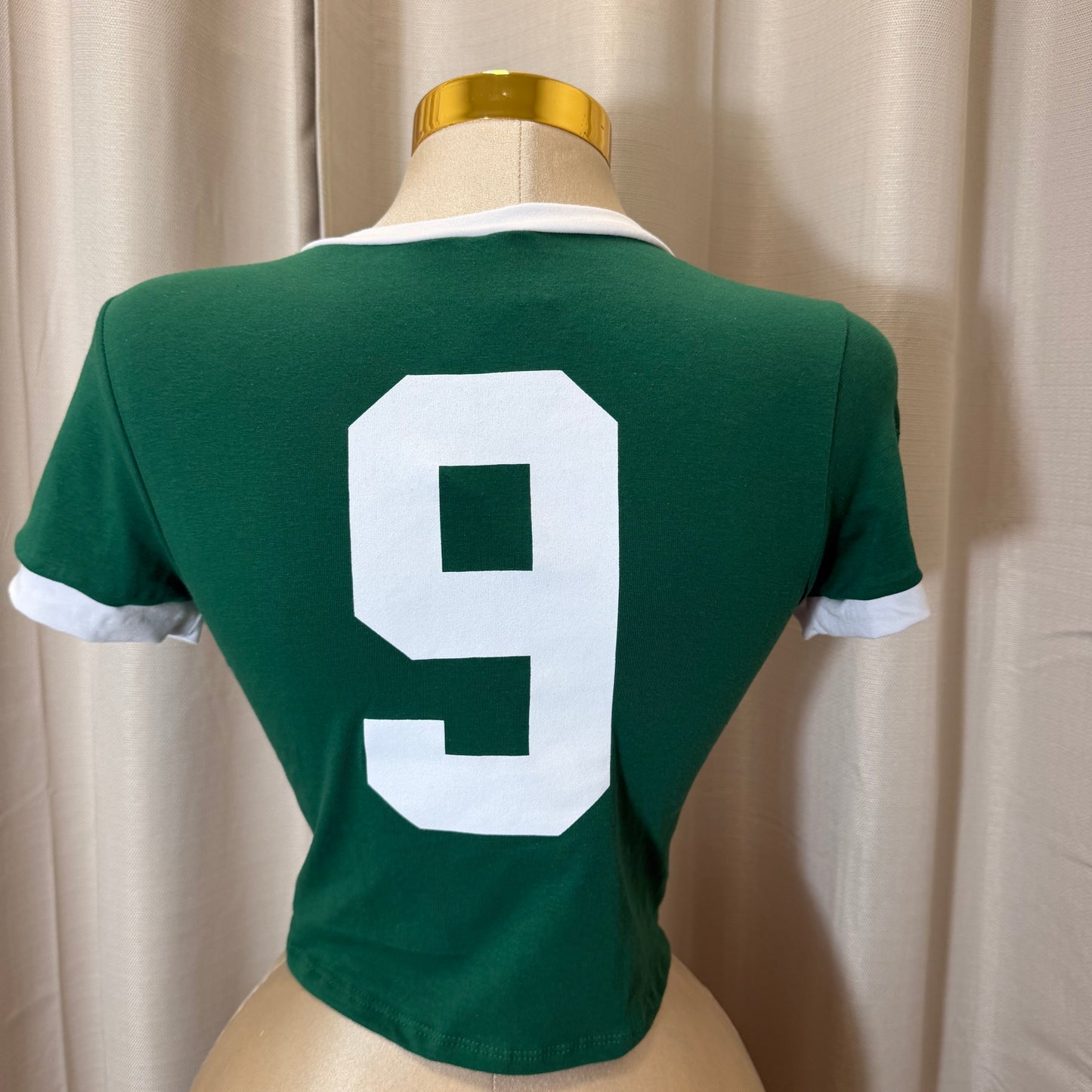 Mexico Crop Shirt-Green with white