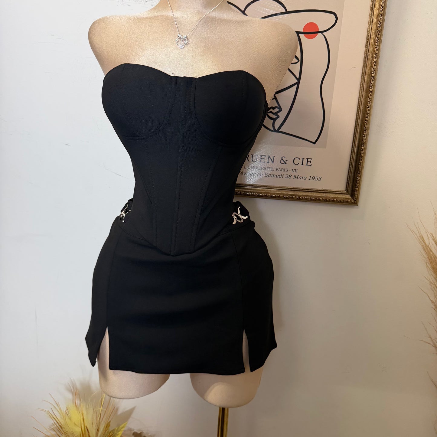 Strapless Corset Top-Black