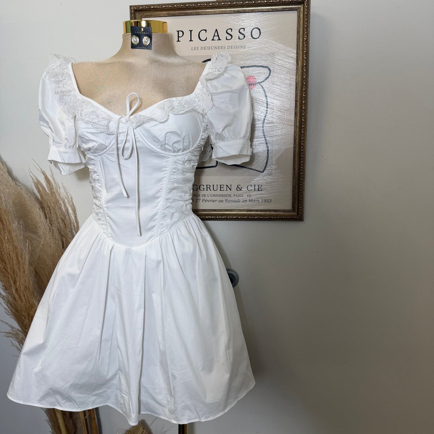 Fairly White Mini Dress-White