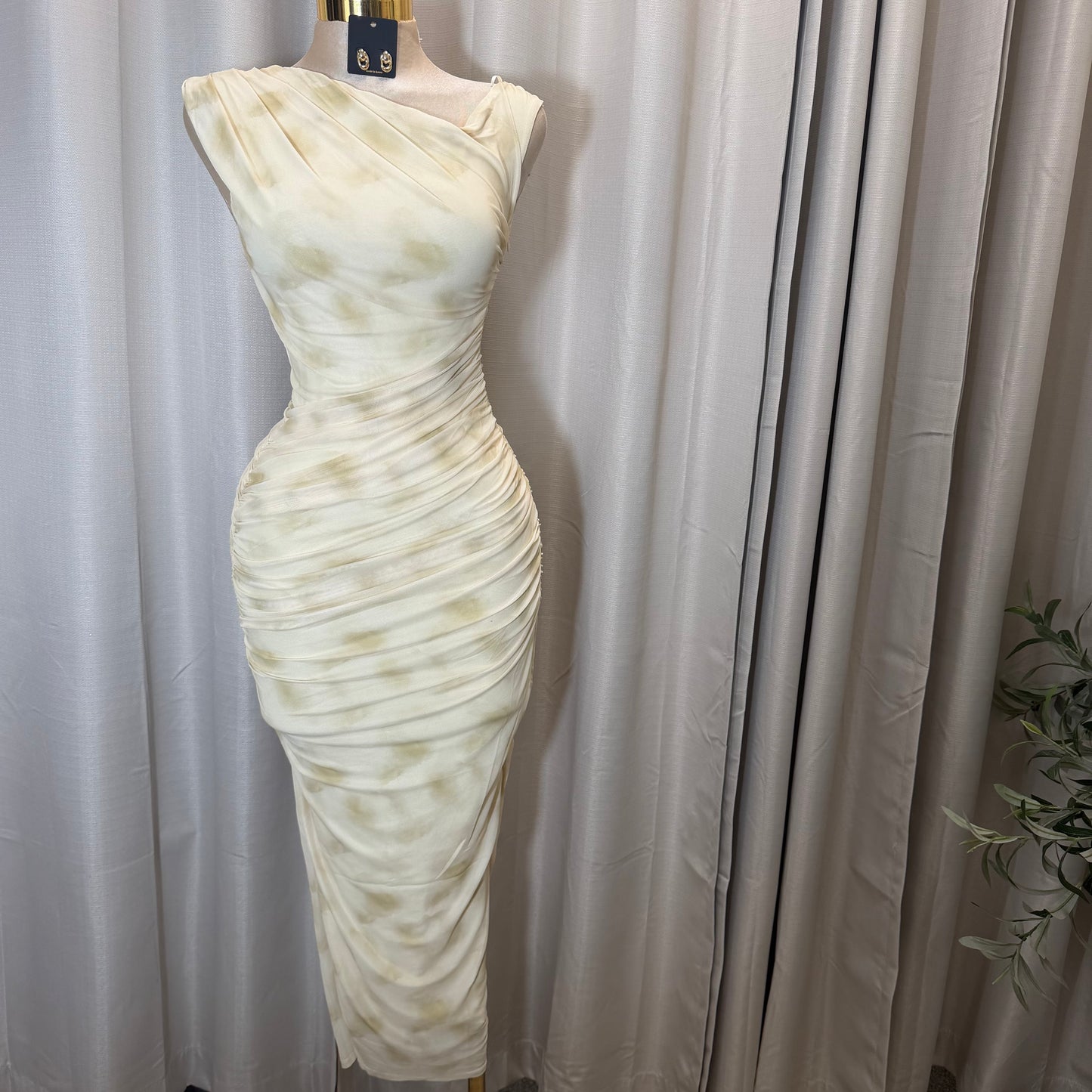 Luxi Dress-yellow/White