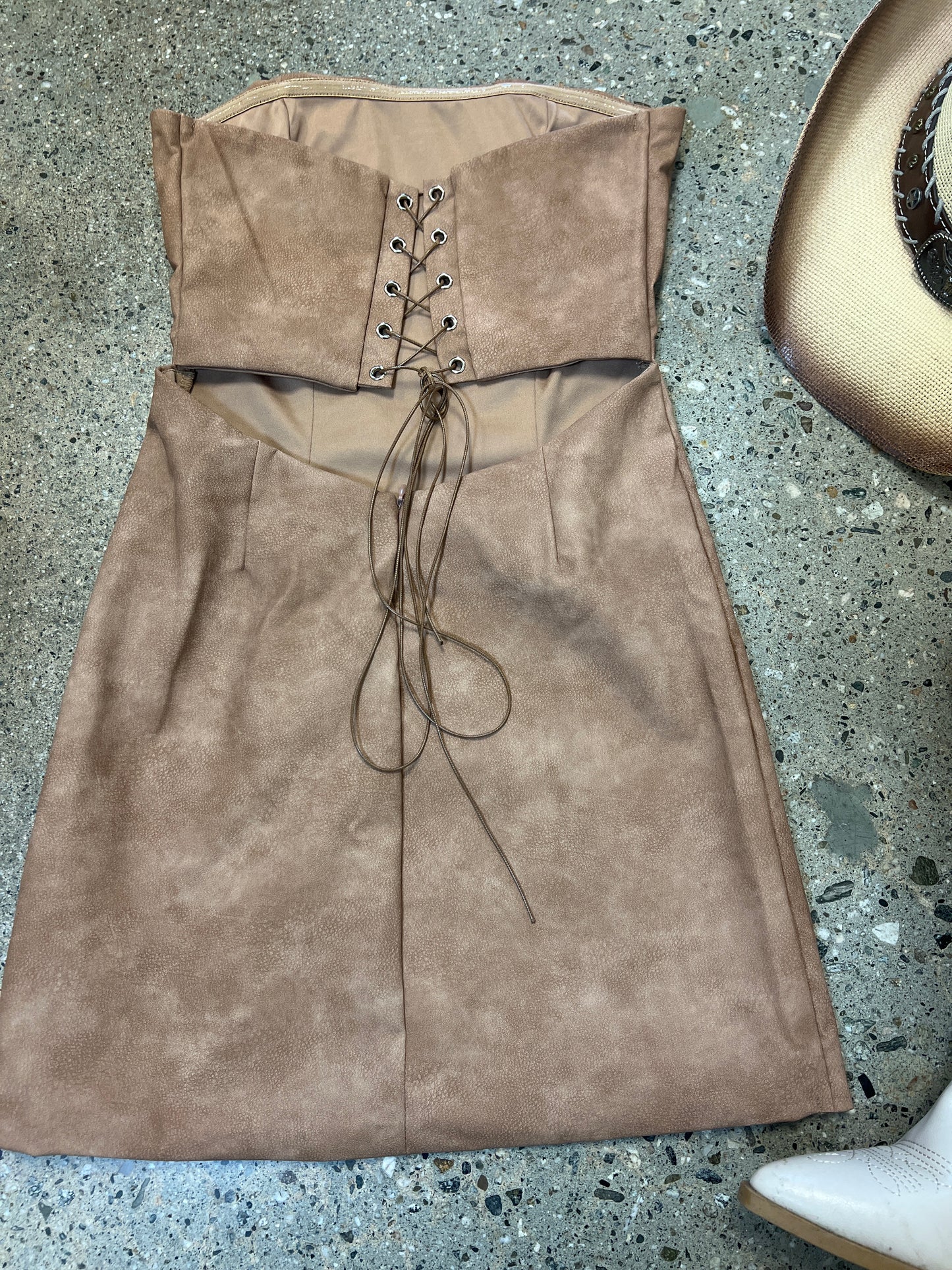 Tamayra Corset Dress-Camel