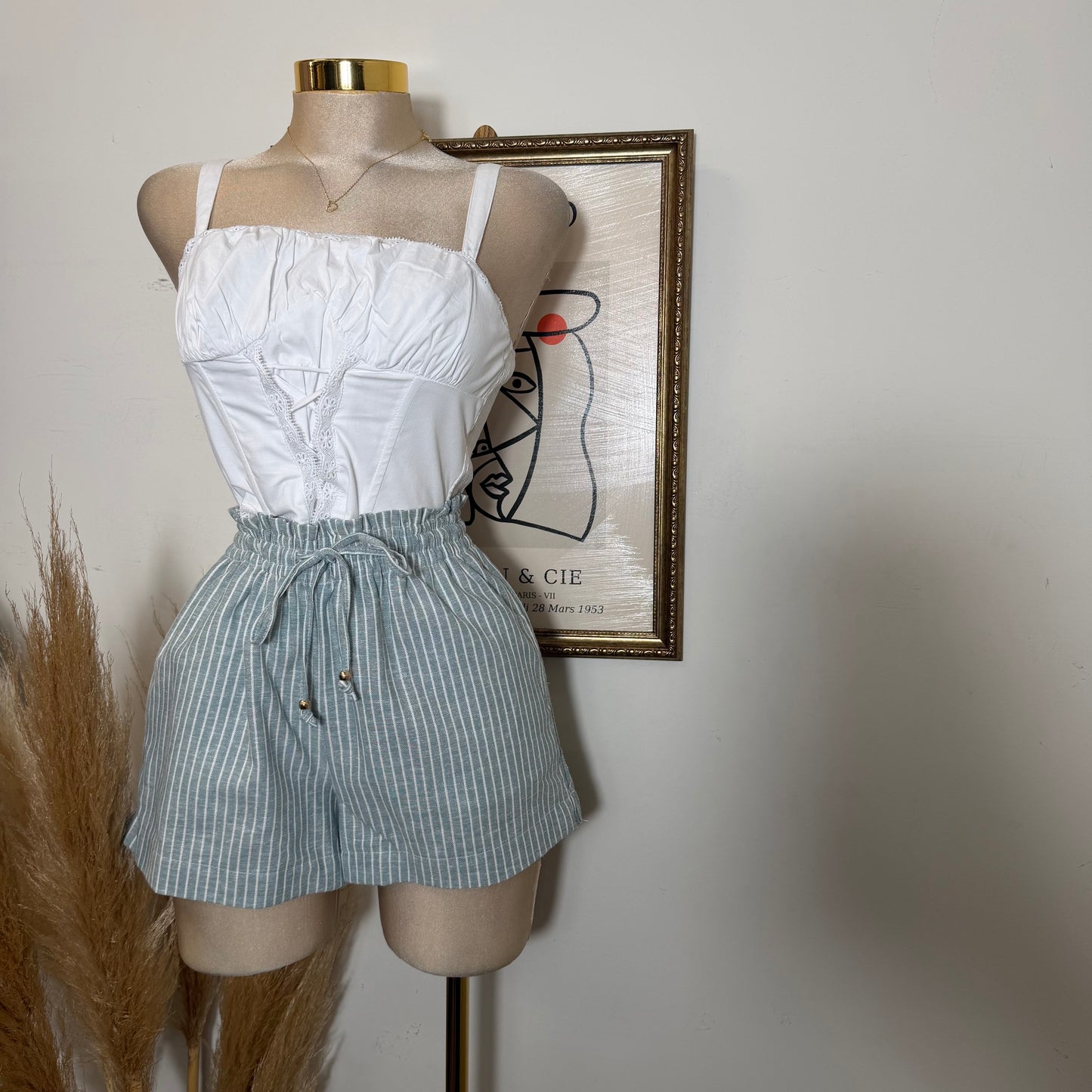 Elastic Shorts-Teal Ocean