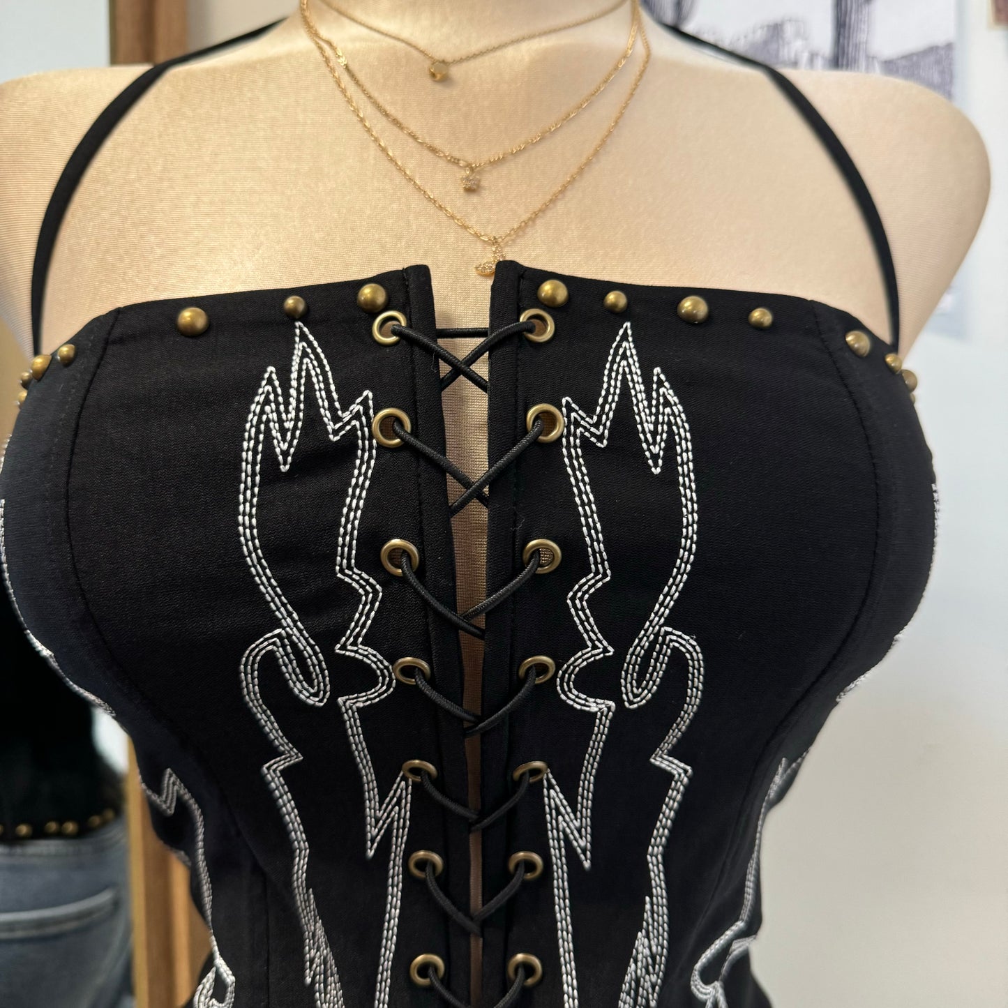 4218 Corset Top-Black