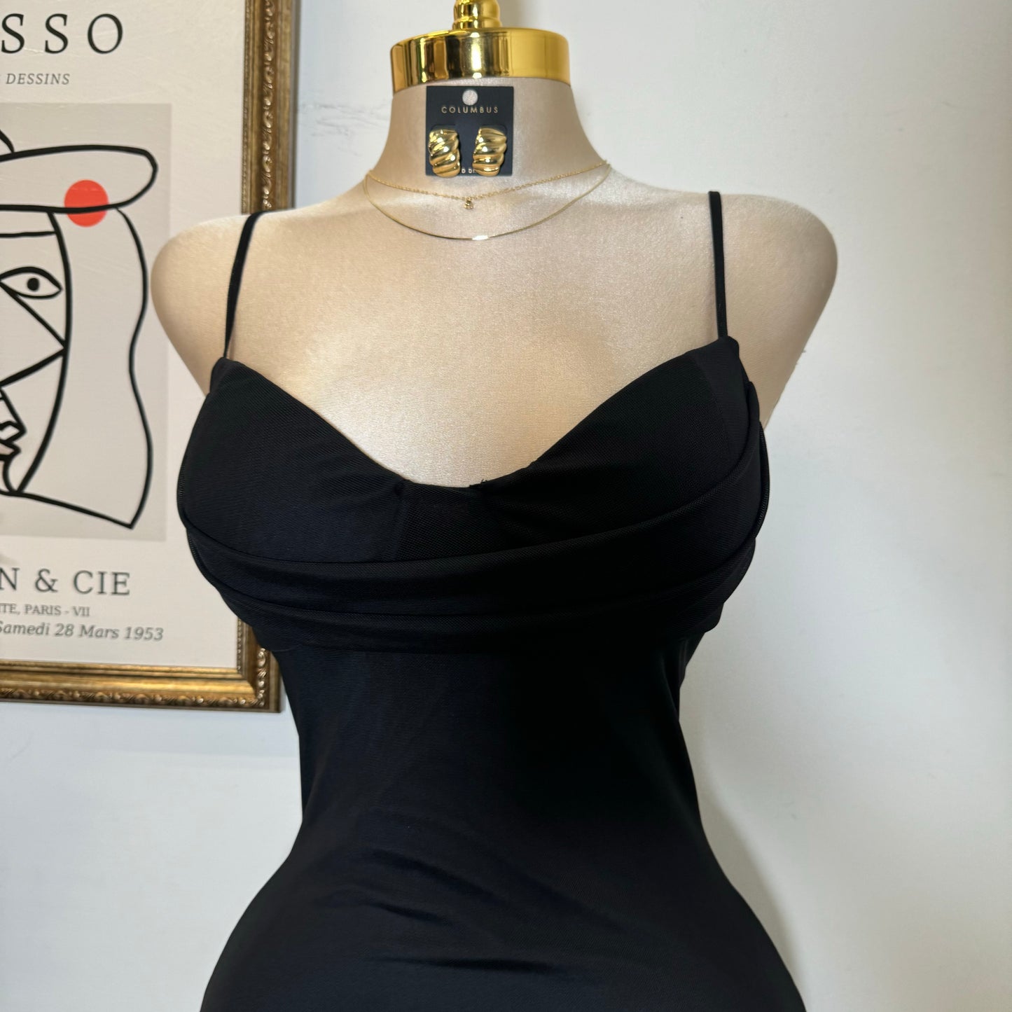 Karil Mesh Dress-Black