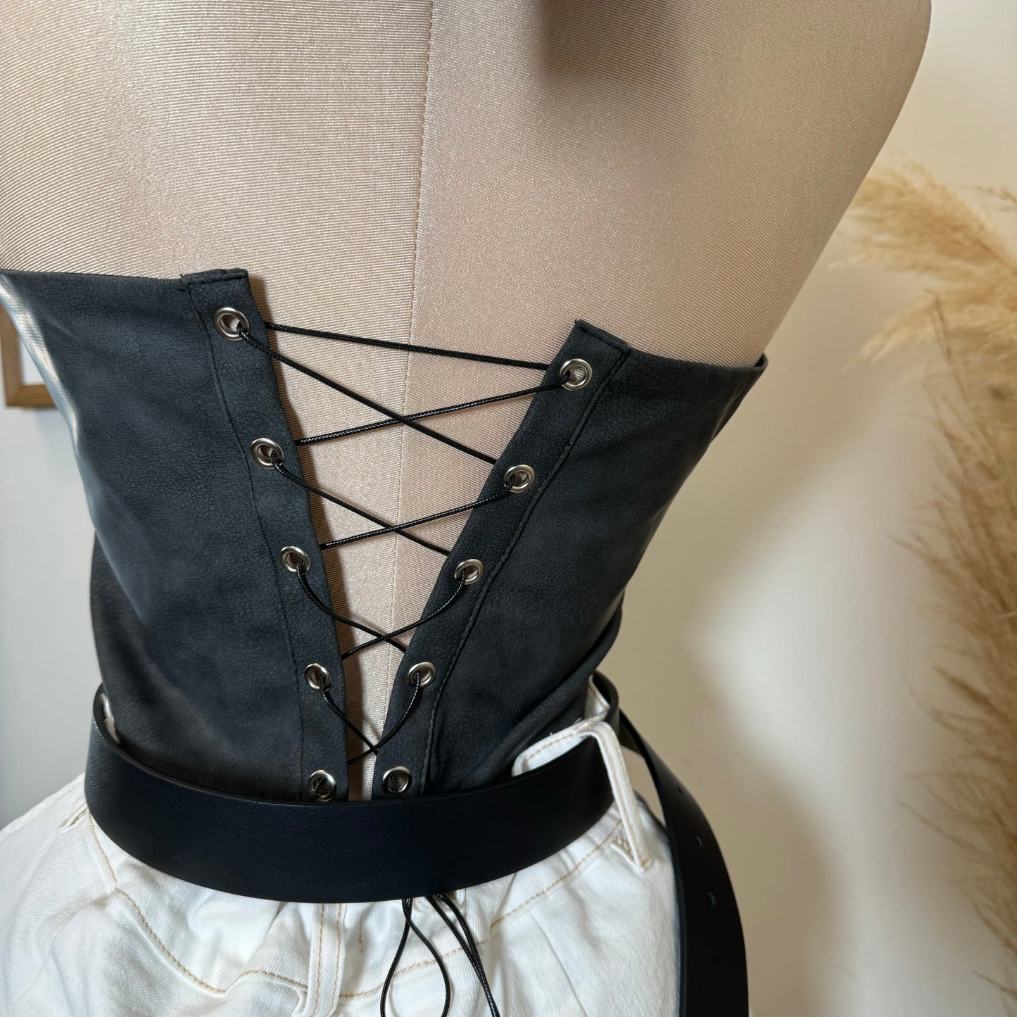 La Nena Embroided Western Corset-Black