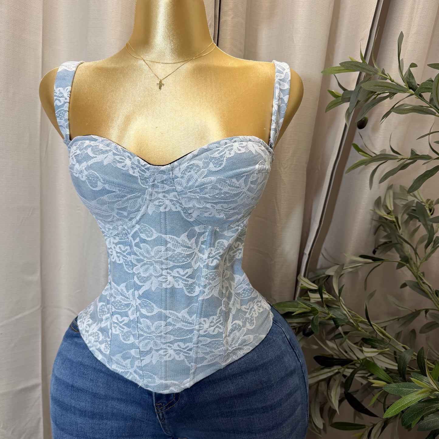 Tu Corset Top-Blue